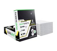 Brackit 16 Bulk Pack - Extra Large Plastic Dust Sheet for Decorating - 5 x 4m (16 x 13ft) - 20 Micron - Embossed White Plastic Sheets for Painting - Waterproof Plastic Sheets for Painting & Covering