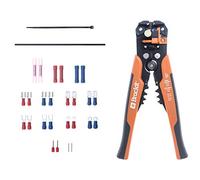 Brackit 231 Piece 3 in 1 Automatic Wire Stripper, Crimper and Cutter Set - Self-Adjusting Setting; Includes Lugs, Plugs, Blade Terminals and Crimp Connectors