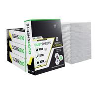 Brackit 32 Super Pack - X Large Plastic Dust Sheet for Decorating - 5 x 4m (16 x 13ft) - 20 Micron - Embossed White Plastic Sheets for Painting - Waterproof Plastic Sheets for Painting & Covering