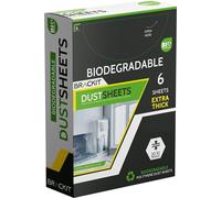 Brackit 6-Pack Biodegradable Large Plastic Dust Sheets 6 - 12ft x 9ft