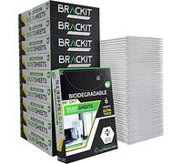 Brackit 60 Super Pack Biodegradable Large Plastic Dust Sheets for Decorating - 2.7m x 3.6m (12ftx 9ft) - 20 Micron - Embossed White Plastic Sheets - Waterproof Plastic Sheets for Painting & Covering