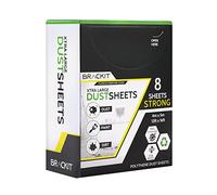Brackit 8 Pack - Extra Large Plastic Dust Sheet for Decorating - 5 x 4m (16 x 13ft) - 20 Micron - Embossed White Plastic Sheets for Painting - Waterproof Plastic Sheets for Painting & Covering