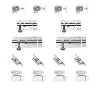 Brackit Door Catches and Latches Set - 96 Pieces - Including Door Bolts, Magnetic, Roller and Double Ball Catches- for Strong Internal and External Security