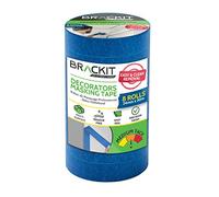 brackit Blue Decorators Masking Tape 24mm x 30m; 8 Bulk Roll Pack - Easy Removal Sharp Finish For Painting Decorating or Arts…