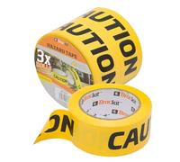 Brackit Caution Adhesive Tape 48mm x 30m, Pack of 3 Rolls - Yellow and Black Hazard Warning and Safety Marking