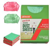 brackit Dust Sheets, Red/Green (6 Pack), 3.6 x 2.7 Meter