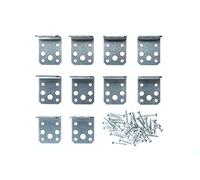 Brackit Set of 10 Galvanised Steel Angle Bracket and Fixing - 50 Pieces Including Screws - Medium Duty Right Angle Connector Plate - 50mm x 50mm x 40mm