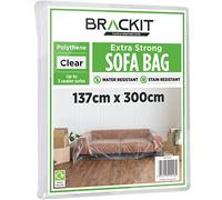 brackit Sofa Storage Bag - Plastic Sofa Cover - Heavy Duty - For up to a 3-Seater Sofa - 300cm x 137cm - Sofa Protector Cover