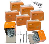 Brackit Wood Screws Bulk Pack - 1200 Pieces - 3mm & 3.5mm - Pozi-drive Countersunk Zinc Plated Steel Screws