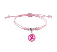 Braclet Breast Cancer Awareness Bracelets For Women Handmade Adjustable Cord Bracelet Thread Ribbon Breast Cancer Bracelet Courage Friendship Support Pa