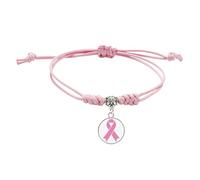 Braclet Breast Cancer Awareness Bracelets For Women Handmade Adjustable Cord Bracelet Thread Ribbon Breast Cancer Bracelet Courage Friendship Support Pa