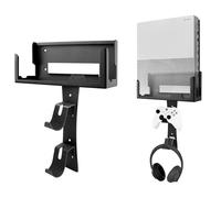 BracNova Wall Mount for Xbox One S -Steel Wall Mount Shelf Stand with Detachable Controller Holder and Headphone Hook(NOT for Xbox Series S)