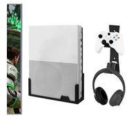 BracNova Wall Mount for Xbox One S -Steel Wall Mount Shelf Stand with Detachable Controller Holder and Headphone Hook（NOT for Xbox Series S）