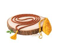 BRACOP 108 Natural Rudraksha Mala with Japa Bag Round Prayer Beads for Men Women