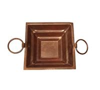 BRACOP Copper Havan Kund For Puja, Yagna Indian Pooja Item Handmade Square Shape Kund With Sturdy Handles Meditation Tools Ideal For Temple & Home Rituals Spiritual Décor Hindu Gifts