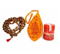 BRACOP® Kamal Gatta Mala with Japa Bag 108 Beads Original Lotus Seed Rosary for Lakshmi Pujan & Mantra Chanting Natural Prayer Beads Chandan Tikka Indian Pooja Item Religious Gift for Her