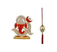 BRACOP® Metal Ganesh Indian God Statue For Car Dashboard Idols Return Mini Gift For Hindu Pooja Lord Ganesh Religious Statue Indian Sculpture Showpiece Indian Goddess Decorations Hindu Gift