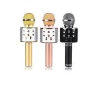 BRACOP® Rechargeable karaoke microphone, Karaoke Bluetooth Microphone 4 in 1, Handheld Dynamic Mic for DJ, Wireless Microphone Portable Bluetooth Speaker iPhone/PC/Pad/TV or All Smartphone