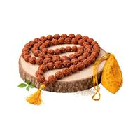 BRACOP Rudraksha Mala 108 Beads for Japa Round Japa Beads DIY Craft Handmade Storage Bag Hindu Prayer Mala Indian Gifts for Men