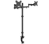 Bracwiser Dual Fully Adjustable Monitor Arm Stand Mount 31.5 Inch Tall Pole Fits Two Screen 13-27 inch 22lbs for Monitor Computer Screen 13 15 17 19 20 22 23 24 26 27 inch VESA 75 100 (MD7842)