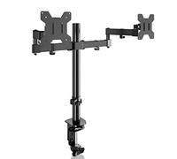 Bracwiser Dual Monitor Mount - Arm for 13-32 inch LCD LED Screens, Tilt Swivel Rotation, Height Adjustable, Up to 10kg, VESA 75/100mm