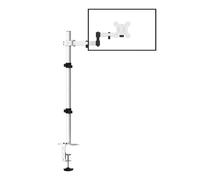 Bracwiser Single Fully Adjustable Standing Height Monitor Arm Stand Mount 800mm Tall for Monitor Computer Screen 13 15 17 19 20 22 23 24 26 27 30 32 inch VESA 75 100 White MD7821W