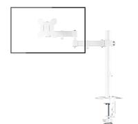 Bracwiser Single Fully Adjustable Standing Height Monitor Arm Stand Mount 800mm Tall for Monitor Computer Screen 13 15 17 19 20 22 23 24 26 27 30 32 inch VESA 75 100 White MD7821W