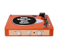 Brad Retro Record Player (Built-in Bluetooth 5.0 & Pitch Control) (Tangerine)