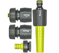 Bradas 4-Piece Spray Set Non-Slip Spray Nozzle Quick Coupling for Hose 3/4 Inch Lime Line Soft LE-S5500-34K 4482