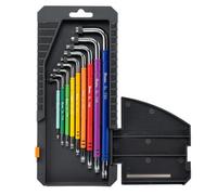 Bradas Cost Wise Star Hex Key/allen Key Set,colour Coded And Extra Long Handle,handy Carry Case With Slide Lock
