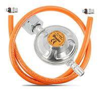 BRADAS® Gas Regulator Pressure Regulator 37 mBar - 1.5 kg/h with Gas Hose 1 m Length + 2 Hose Clamps Propane Butane Connection Set | Grill Camping Gas Regulator Gas Pressure Regulator Low Pressure