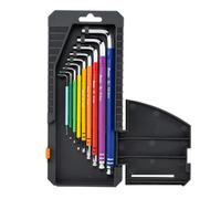 Bradas Hexagonal Colour Coded Extra Long Allen Keys With Ball End Hex Keys In Tough Carry Case