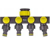 Bradas LE-03033K 3461 Water Distributor 4-Way 4-Way Splitter for Garden Hose Shut-Off Valve