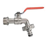 Bradas Nickel-Plated Brass Garden Lever Tap - 3/4" Bsp Male Inlet With Snap-On Connector