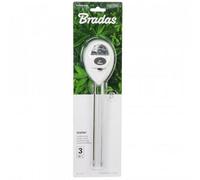 Bradas Oval Traditional Analog 3-Functions Meter Soil Ph Acidity Insolation Moisture Check
