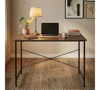 Bradbury Dark Oak Veneer Desk with Metal Frame