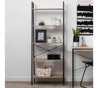 Bradbury Grey Oak Veneer 5 Tier Ladder Shelf Unit