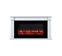 Suncrest Bradbury White and Black Freestanding Electric Fireplace Suite