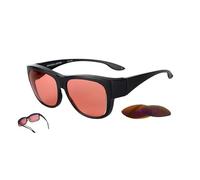 BRADDELL FL-41 Rose Fit-over Glasses with FL-60 Interchangeable Lenses for Migraine Light Sensitivity and Fluorescent LED Glare (Large), Fl-41, Standard