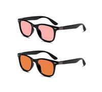 BRADDELL OPTICS FL-41 Rose & FL-60 Wayfarer Blue Light Glasses for Migraine Light Sensitivity, Fluorescent LED Lighting & Computer Screen Glare