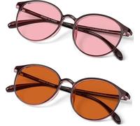BRADDELL OPTICS Migraine Anti Blue FL-41 Rose Indoor & FL-60 Brown Outdoor Glasses for Light Sensitivity, LED Fluorescent Lighting Glare & Photophobia