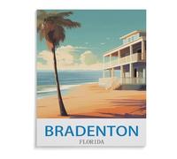 Bradenton Florida Poster,Jigsaw Puzzles for Adults 1000 Piece, Classic Puzzle Teens Boys Girls Puzzles Sturdy Tight Fitting Pieces,Letters On Back for Ideal Challenging and Gift 26x38cm-L75