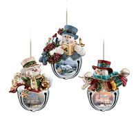 Bradford Exchange Thomas Kinkade 'Christmas Bells' Snowman Bell Ornaments - Thomas Kinkade Snowman Christmas Bell Ornament Trio with Sculpted Toppers