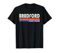 Bradford United Kingdom Retro 70s 80s Style Value Graphic T-Shirt, Men, Black, S