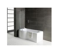 Bradfords Basics Single Ended P-Shape Showerbath 700x1700x850mm White
