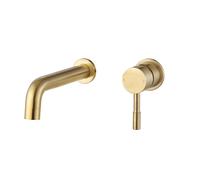 Bradfords Cheddar Mono Wall Mounted Basin Tap - Brushed Brass