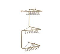 Bradfords Dinton 3-Tier Corner Shower Storage - Brushed Brass