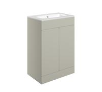 Bradfords Fontmell Floor Standing 2 Door Basin Unit & Basin 615mm - Matt Latte