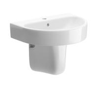 Bradfords Frome 1TH Basin & Semi Pedestal 430 x 555 x 430mm White