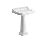Bradfords Gloucester 1TH Traditional Basin & Full Pedestal 500 x 600 x 880mm White